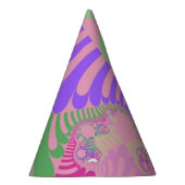 ピンクレインボーモダンパーティー帽子 パーティーハット (右)