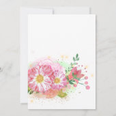 ピンクレインボーユニコーンガールベビーシャワーママアドバイス 招待状 (裏面)