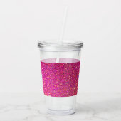 ピンクレインボーユニコーングリッタースパークルズガールズカスタム アクリルタンブラー (裏面)