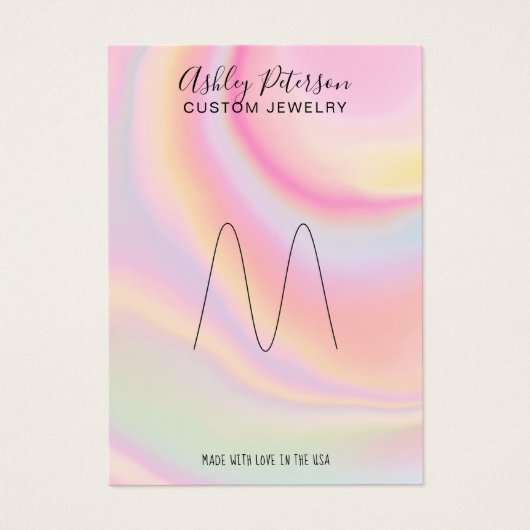 ピンクレインボーユニコーンジュエリーリング表示 (正面)