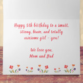 ピンクレインボーユニコーンフラワーガールハッピーバースデー カード