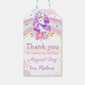 ピンクレインボーユニコーン誕生日サンキューギフトラベル ギフトタグ (裏面)