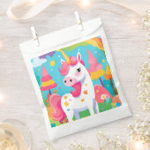ピンクレインボーユニコーン誕生日 フェイバーバッグ (クリップ留めされた状態)