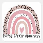 ピンクレインボー乳がん認識度 スクエアシール (正面)