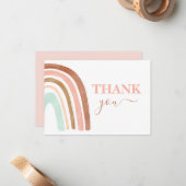 ピンクレインボー感謝していユーズ ノートカード (正面/裏面インサイチュ)