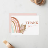 ピンクレインボー感謝していユーズ ノートカード (正面/裏面インサイチュ)