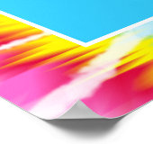 ピンクレインボー絞り染めパーティーサインインボード ポスター (角)