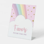 ピンクレインボー&スターズウィズビーズテーブルパーティー 台座サイン (正面)