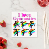 ピンクレインボーI愛する体操デザイン スタンダードカクテルナプキン (インサイチュ)