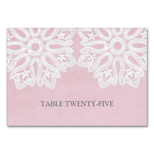 ピンクレエレガントースのテーブルカード テーブルナンバー (正面)