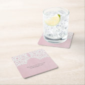 ピンクレエレガントース紙コースター スクエアペーパーコースター (インサイチュ)