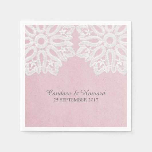 ピンクレエレガントース紙ナプキンス スタンダードカクテルナプキン (正面)