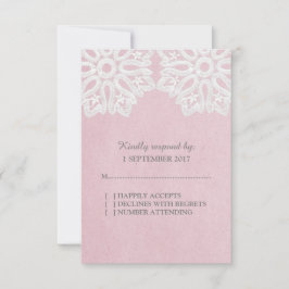ピンクレエレガントースRSVPカード 出欠カード
