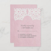 ピンクレエレガントースRSVPカード 出欠カード (正面/裏面)