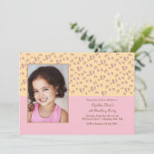 ピンクレオパードフォト招待状 招待状 (スタンド正面)