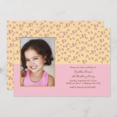 ピンクレオパードフォト招待状 招待状 (正面/裏面)