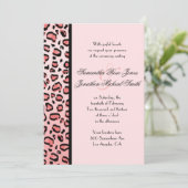 ピンクレオパードプリントカスタム結婚式招待状 招待状 (スタンド正面)