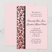 ピンクレオパードプリントカスタム結婚式招待状 招待状 (正面/裏面)
