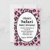 ピンクレオパードプリントサファリベビーシャワー招待状 招待状 (正面)
