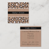 ピンクレオパードプリントプロフェッショナル名刺 スクエア名刺 (正面/裏面)