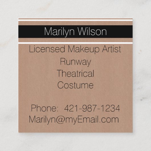 ピンクレオパードプリントプロフェッショナル名刺 スクエア名刺 (裏面)