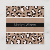 ピンクレオパードプリントプロフェッショナル名刺 スクエア名刺 (正面)