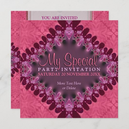 ピンクレガーリーース特別イベントパーティの招待状 招待状 (正面/裏面)