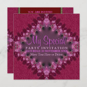 ピンクレガーリーース特殊イベントパーティの招待状 招待状 (正面/裏面)