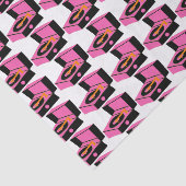 ピンクレコードプレーヤー千鳥格子のティッシュペーパー 薄葉紙 (詳細)