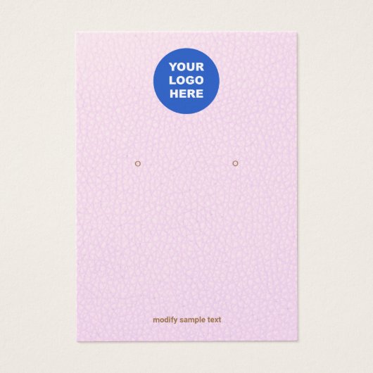 ピンクレザーあなたのロゴのイヤリング表示カードを追加 (正面)