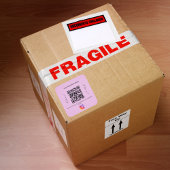 ピンクレザーのビジネス名qrコードインスタグラム スクエアシール