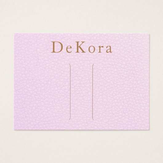 ピンクレザーのヘアクリップ表示ホルダー (正面)