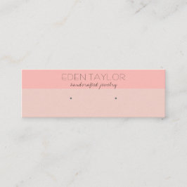 ピンクレザーテクスチャスタッドイヤリングディスプレイ スキニー名刺