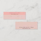 ピンクレザーテクスチャスタッドイヤリングディスプレイ スキニー名刺 (正面/裏面)