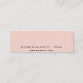 ピンクレザーテクスチャスタッドイヤリングディスプレイ スキニー名刺 (裏面)