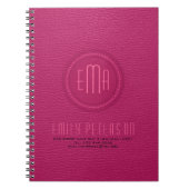 ピンクレザーフェイクルックモノグラム ノートブック (正面)