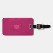 ピンクレザーフェイクルックモノグラム ラゲッジタグ (正面横)
