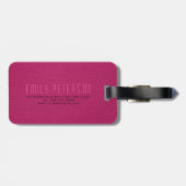 ピンクレザーフェイクルックモノグラム ラゲッジタグ (裏面横)