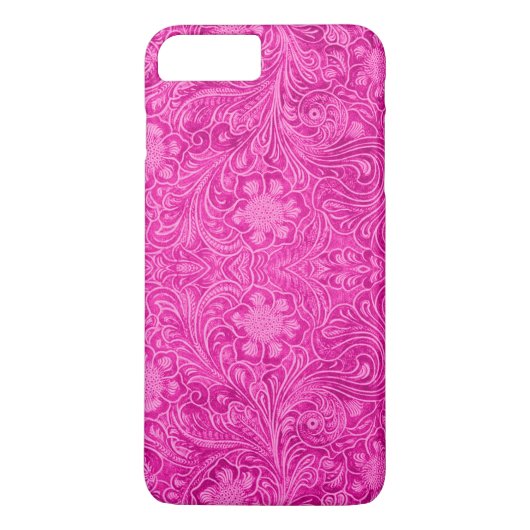 ピンクレザープリントフローラルパターン Case-Mate iPhoneケース (裏面)