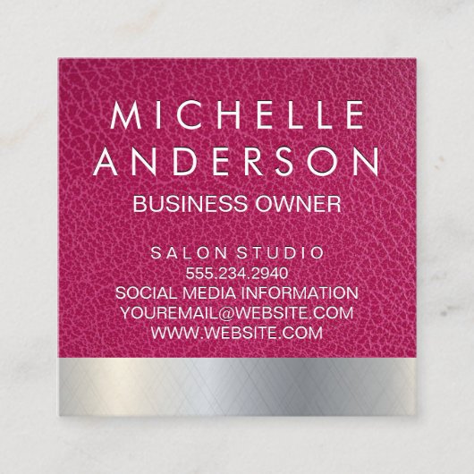 ピンクレザーメタリック ロイヤリティカード (正面)