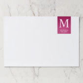 ピンクレザーモノグラム名前をカスタムする パーソナライズされた ペーパーパッド (正面)