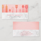 ピンクレザー大理石トリム | 料理長 名刺 (正面/裏面)