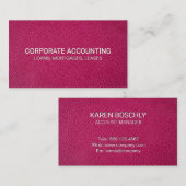 ピンクレザー背景 名刺 (正面/裏面)