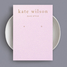 ピンクレザー（イメージ）イヤリングディスプレイカード