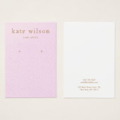 ピンクレザー（イメージ）イヤリングディスプレイカード (正面&裏面)