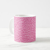 ピンクレザー、テクスチャ付き背景を閉じる。 コーヒーマグカップ (正面左)