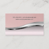 ピンクレザー |ピンクのメタリック背景 名刺 (裏面)