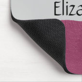 ピンクレザー、レザー背景、お名前 マウスパッド (コーナー)