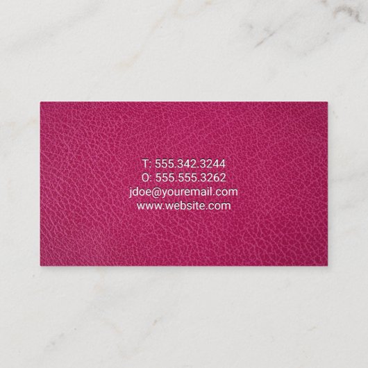 ピンクレザー 名刺 (裏面)