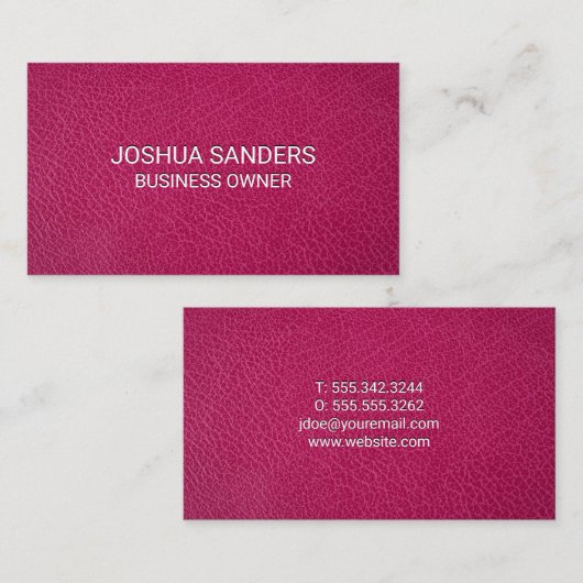 ピンクレザー 名刺 (正面/裏面)